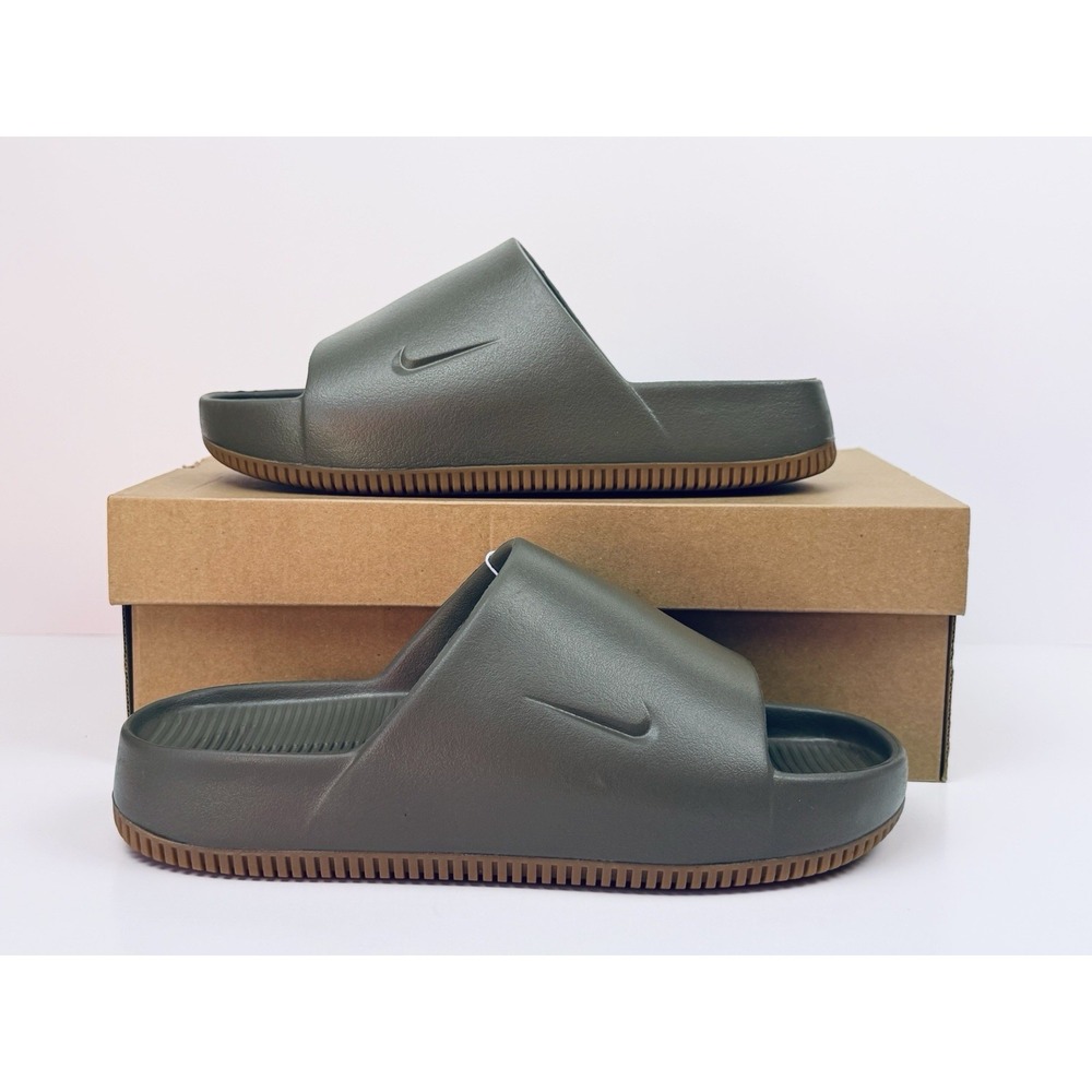 Nike Calm Slides Sandals Men's 8 / Women's 9 Olive Green Gum FD4116-203
